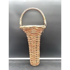 Vintage French Grapevine Basket Wall Flower Pocket French Wine Wicker Basket